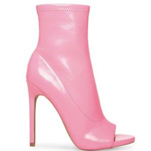 STEVE MADDEN - ELETTRA PATENT PINK Leather booties